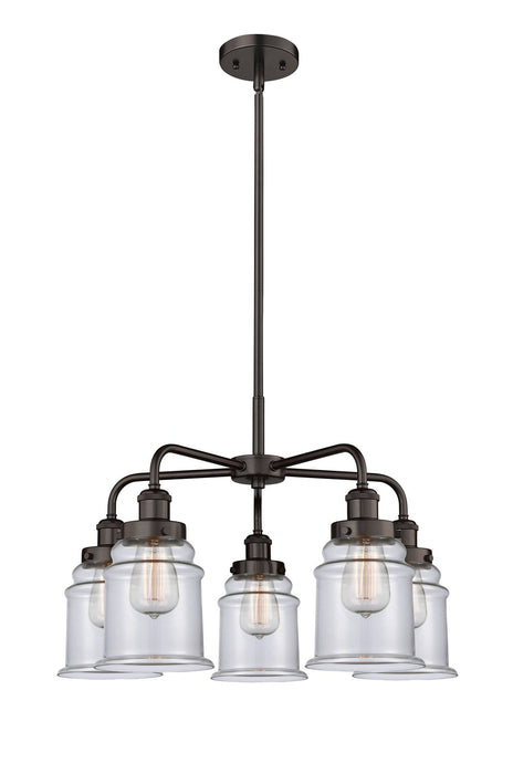 Innovations 916-5CR-OB-G182 Five Light Chandelier, Oil Rubbed Bronze
