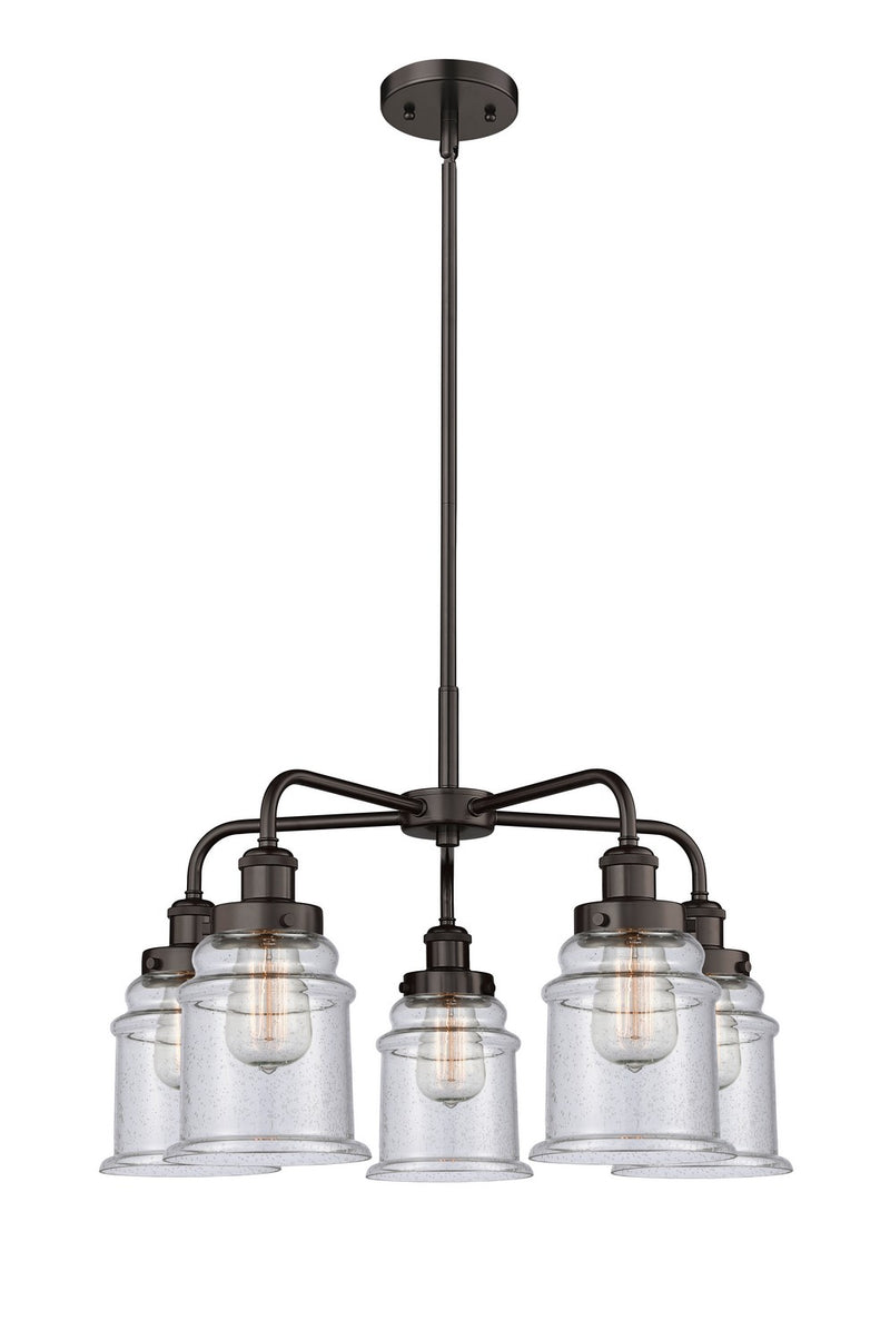 Innovations 916-5CR-OB-G184 Five Light Chandelier, Oil Rubbed Bronze