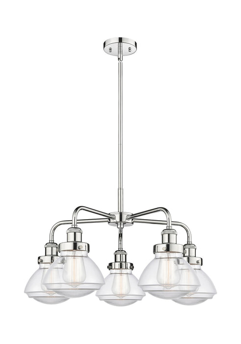 Innovations 916-5CR-PC-G322 Five Light Chandelier, Polished Chrome