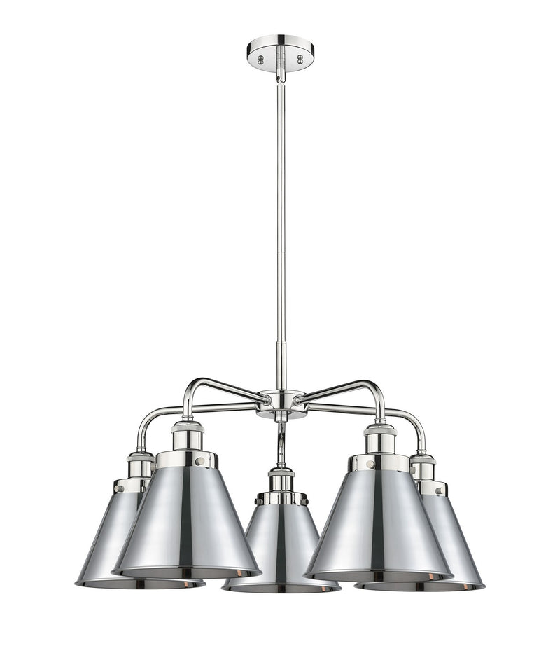 Innovations 916-5CR-PC-M13-PC Five Light Chandelier, Polished Chrome