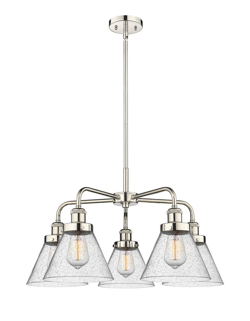 Innovations 916-5CR-PN-G44 Five Light Chandelier, Polished Nickel