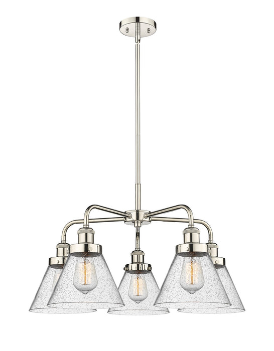 Innovations 916-5CR-PN-G44 Five Light Chandelier, Polished Nickel