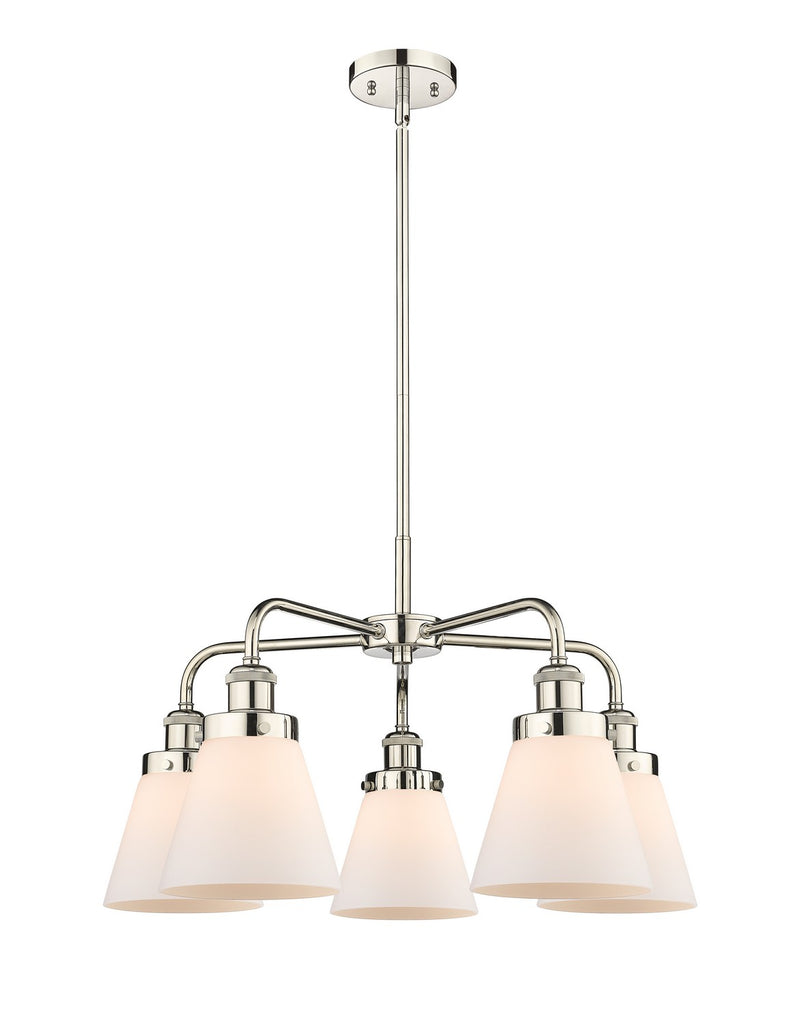 Innovations 916-5CR-PN-G61 Five Light Chandelier, Polished Nickel