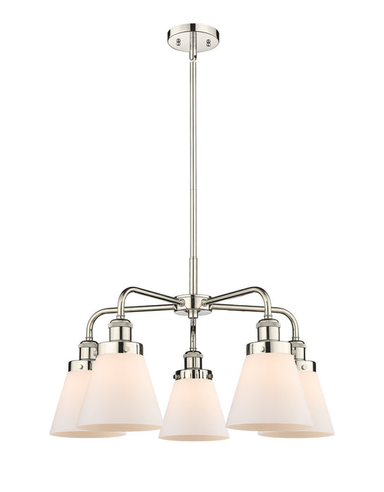 Innovations 916-5CR-PN-G61 Five Light Chandelier, Polished Nickel