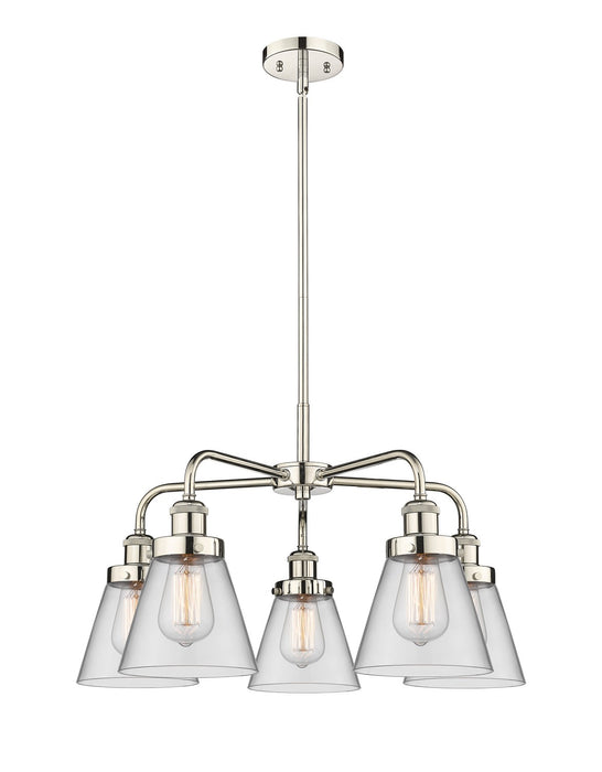 Innovations 916-5CR-PN-G62 Five Light Chandelier, Polished Nickel