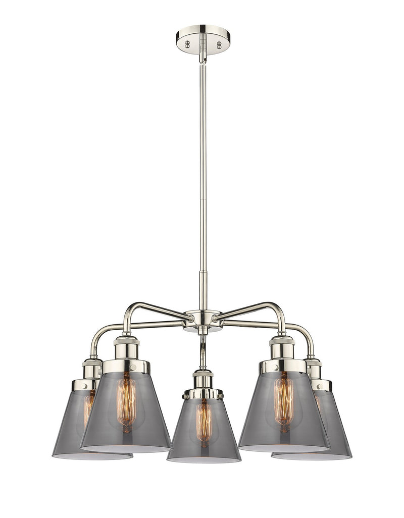Innovations 916-5CR-PN-G63 Five Light Chandelier, Polished Nickel