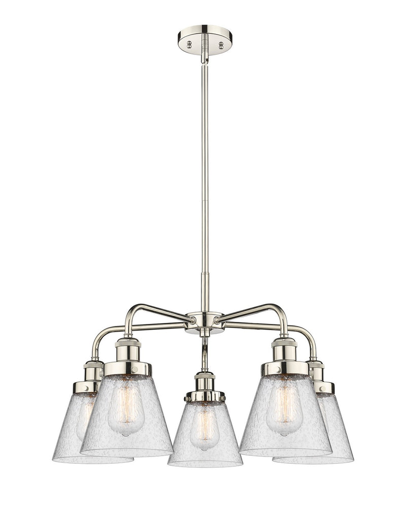 Innovations 916-5CR-PN-G64 Five Light Chandelier, Polished Nickel