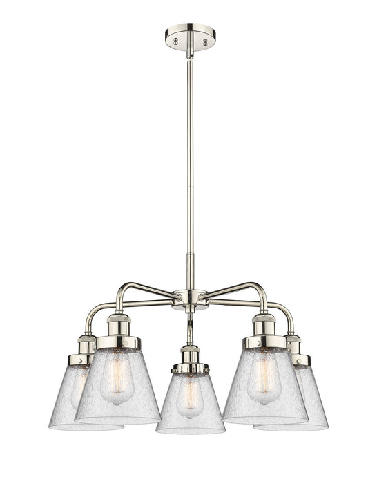 Innovations 916-5CR-PN-G64 Five Light Chandelier, Polished Nickel