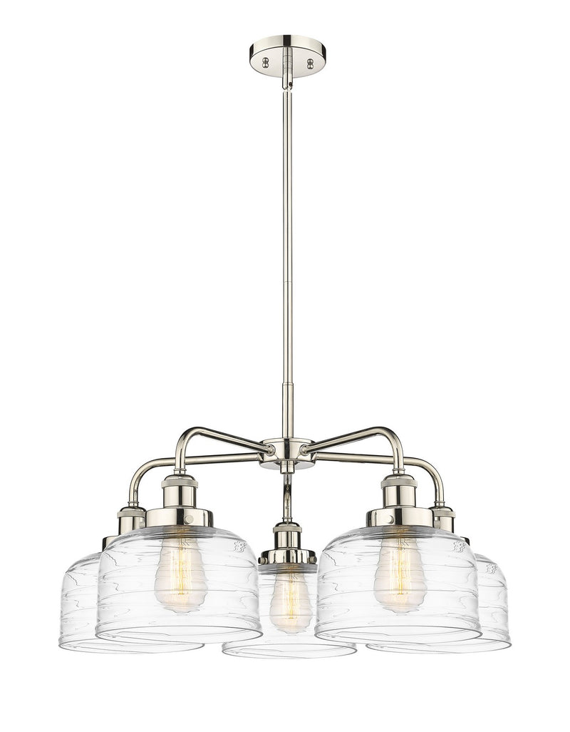 Innovations 916-5CR-PN-G713 Five Light Chandelier, Polished Nickel