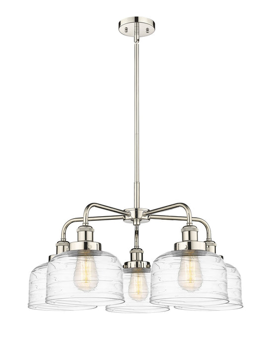 Innovations 916-5CR-PN-G713 Five Light Chandelier, Polished Nickel