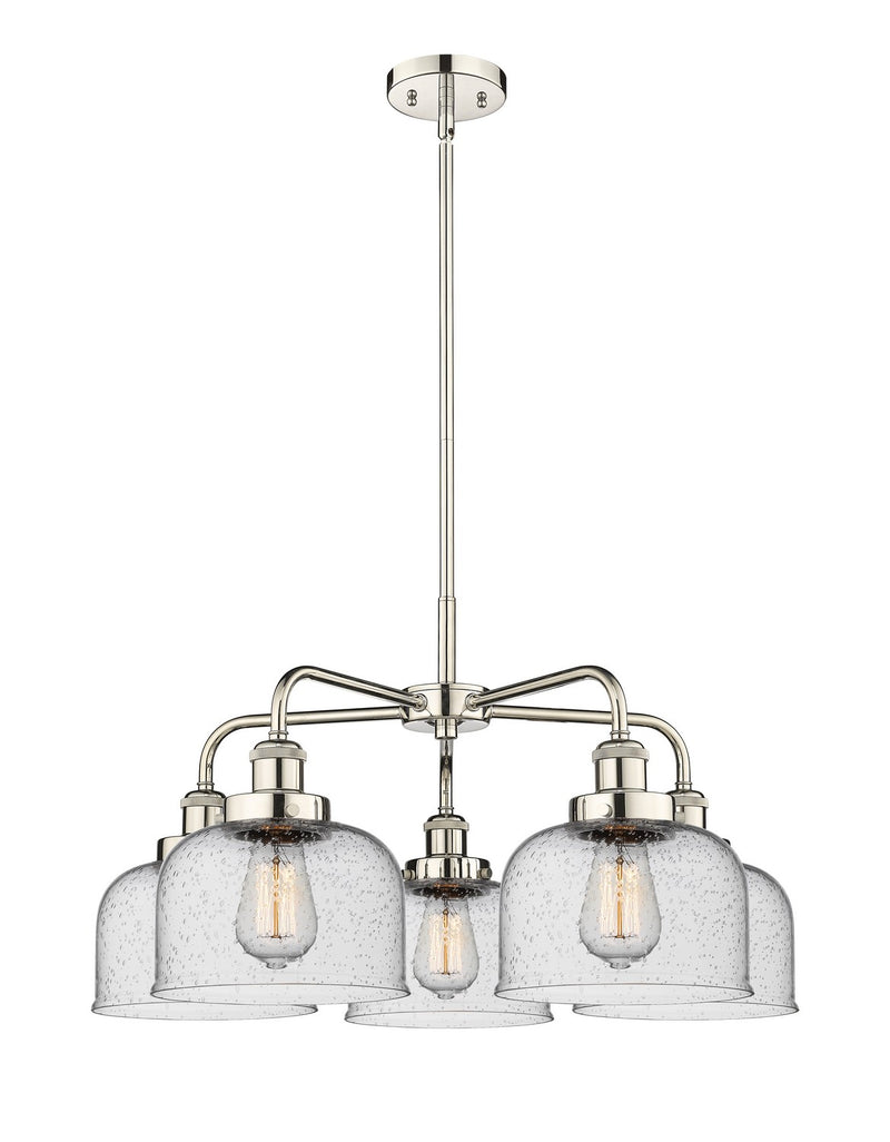 Innovations 916-5CR-PN-G74 Five Light Chandelier, Polished Nickel