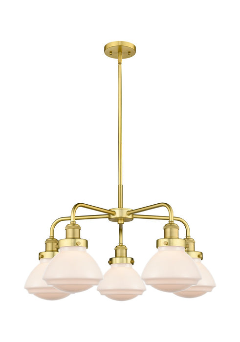 Innovations 916-5CR-SG-G321 Five Light Chandelier, Satin Gold
