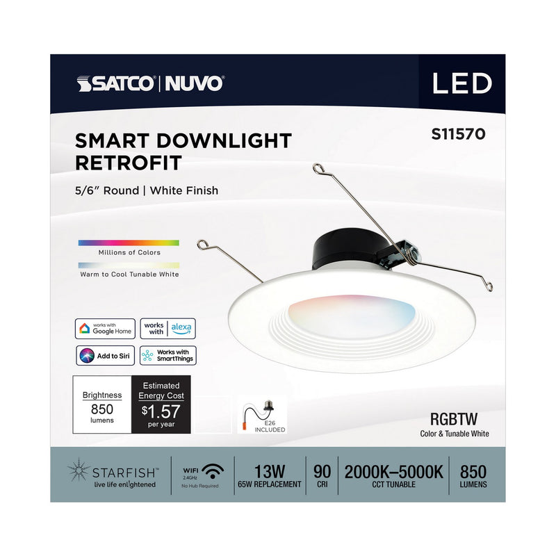 Satco S11570 LED Downlight, White