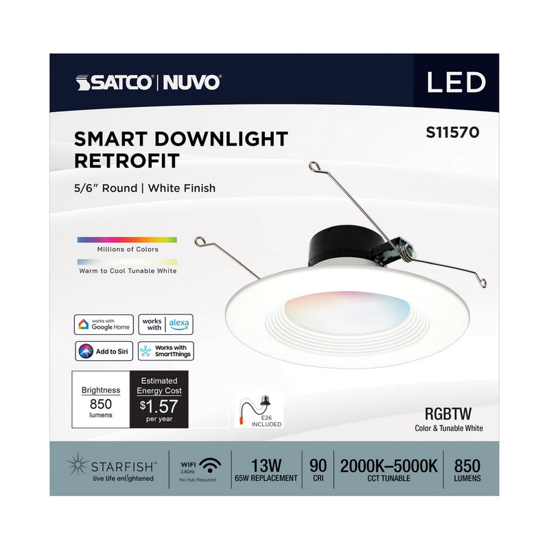 Satco S11571 LED Downlight, White