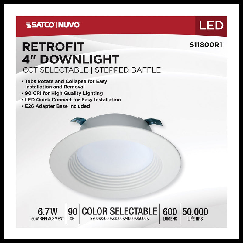 Satco S11800R1 LED Downlight, White