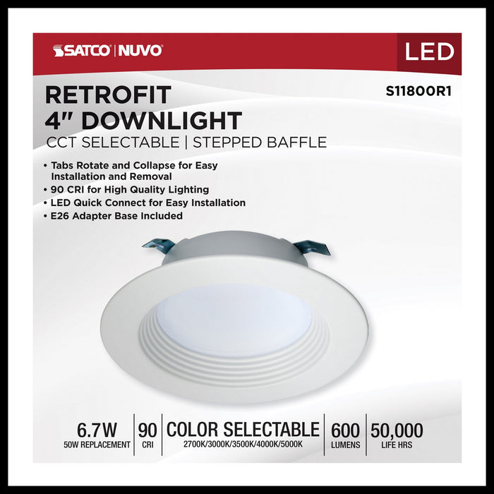 Satco S11800R1 LED Downlight, White