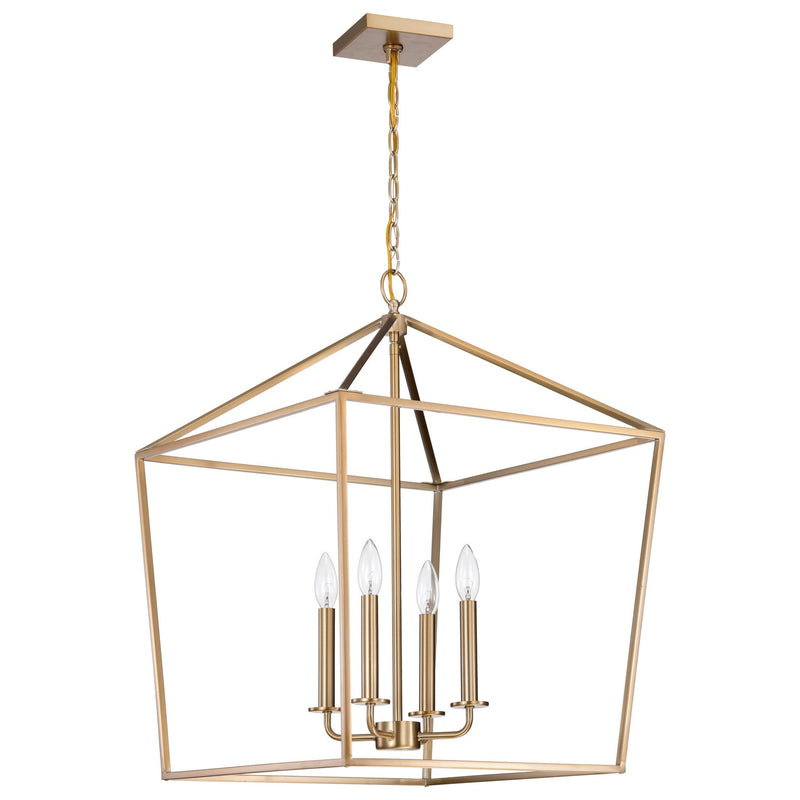 Nuvo Lighting 60-7932 Four Light Pendant, Burnished Brass