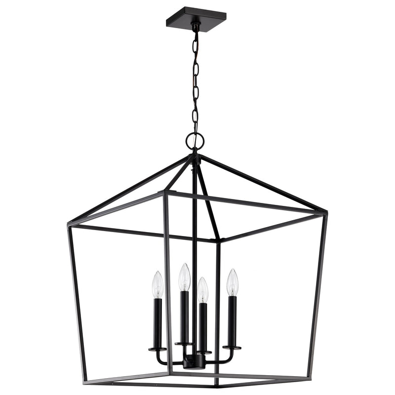 Nuvo Lighting 60-7942 Four Light Pendant, Matte Black
