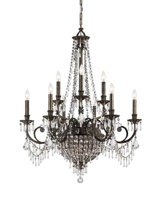 Crystorama 5168-EB-CL-MWP 12 Light Chandelier, English Bronze (Open Box - Final Sale)