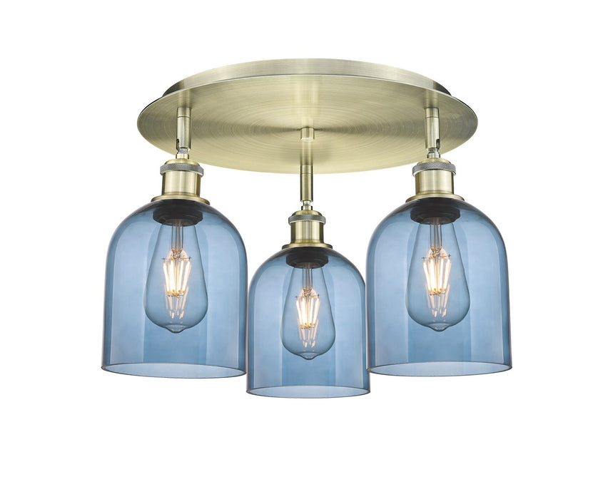 Innovations 516-3C-AB-G558-6BL Three Light Flush Mount, Antique Brass