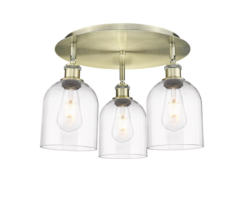 Innovations 516-3C-AB-G558-6CL Three Light Flush Mount, Antique Brass