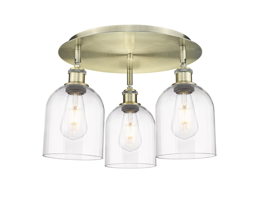 Innovations 516-3C-AB-G558-6CL Three Light Flush Mount, Antique Brass