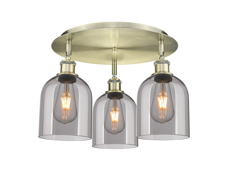 Innovations 516-3C-AB-G558-6SM Three Light Flush Mount, Antique Brass