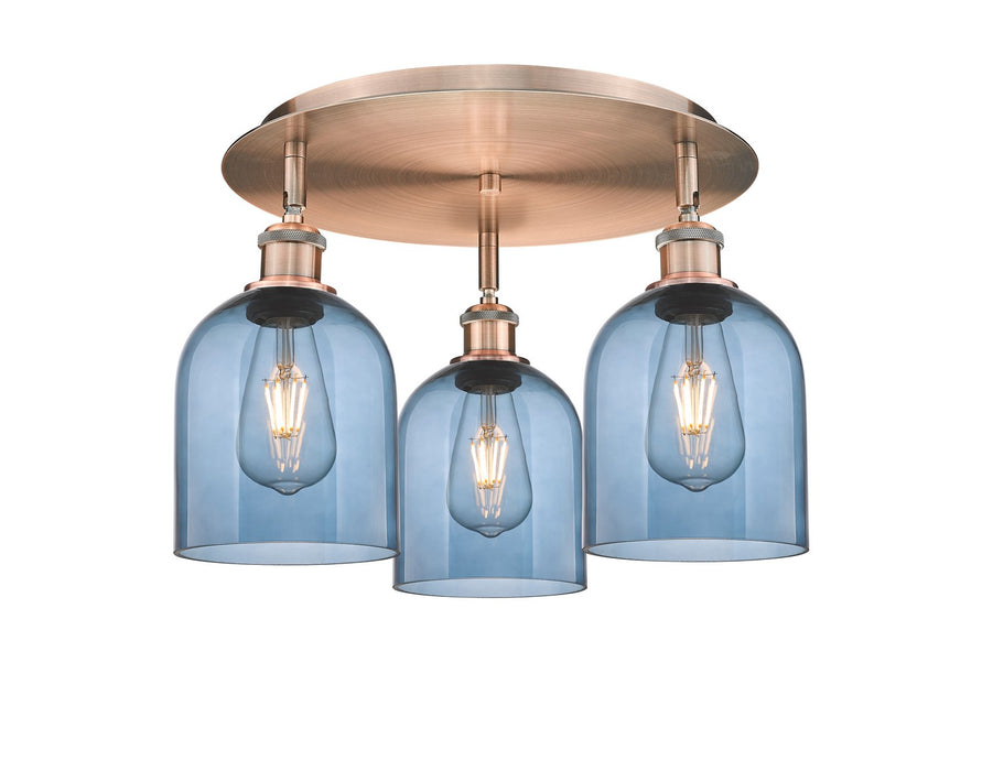 Innovations 516-3C-AC-G558-6BL Three Light Flush Mount, Antique Copper