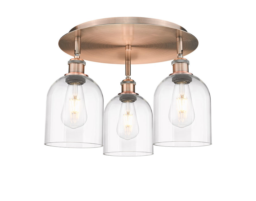 Innovations 516-3C-AC-G558-6CL Three Light Flush Mount, Antique Copper