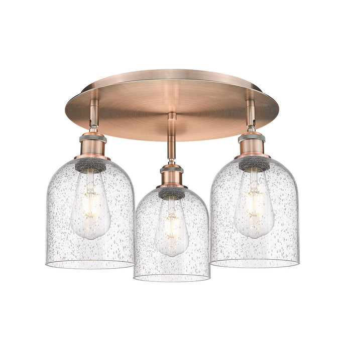 Innovations 516-3C-AC-G558-6SDY Three Light Flush Mount, Antique Copper