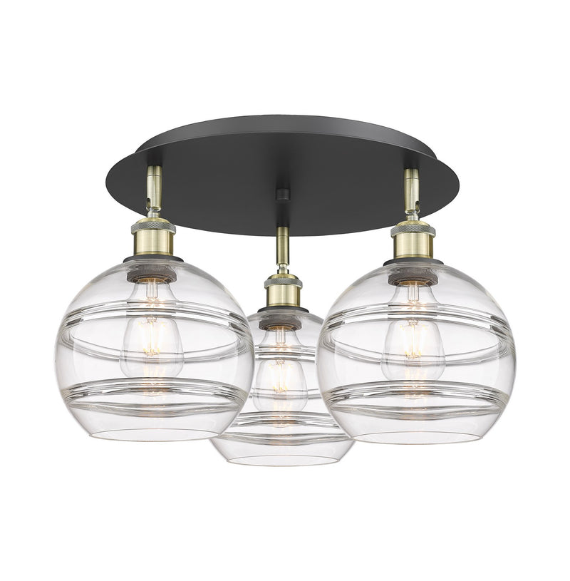 Innovations 516-3C-BAB-G556-8CL Three Light Flush Mount, Black Antique Brass