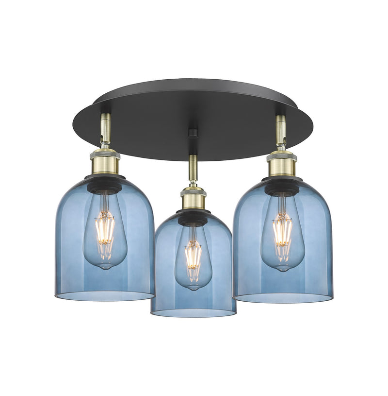 Innovations 516-3C-BAB-G558-6BL Three Light Flush Mount, Black Antique Brass