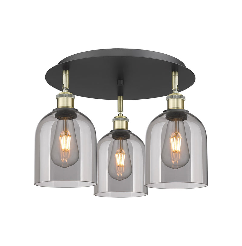 Innovations 516-3C-BAB-G558-6SM Three Light Flush Mount, Black Antique Brass