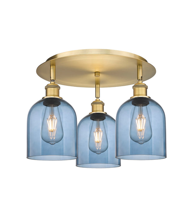 Innovations 516-3C-BB-G558-6BL Three Light Flush Mount, Brushed Brass