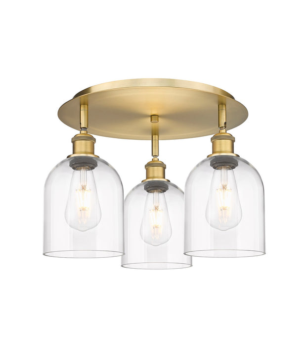 Innovations 516-3C-BB-G558-6CL Three Light Flush Mount, Brushed Brass