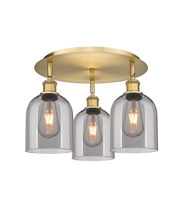 Innovations 516-3C-BB-G558-6SM Three Light Flush Mount, Brushed Brass