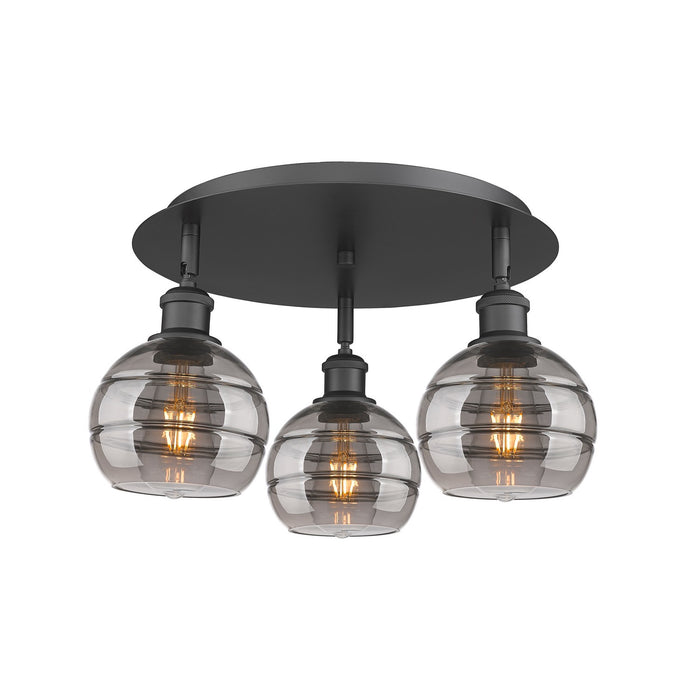 Innovations 516-3C-BK-G556-6SM Three Light Flush Mount, Matte Black