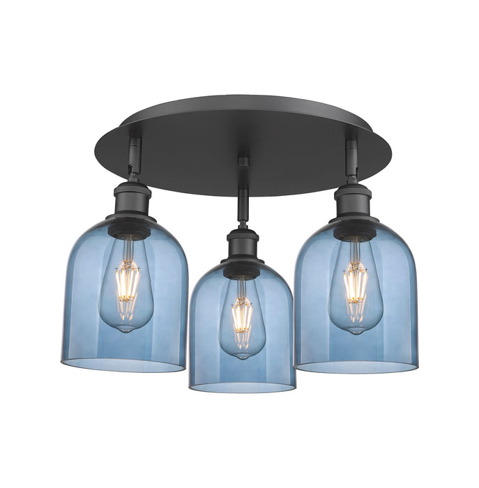 Innovations 516-3C-BK-G558-6BL Three Light Flush Mount, Matte Black