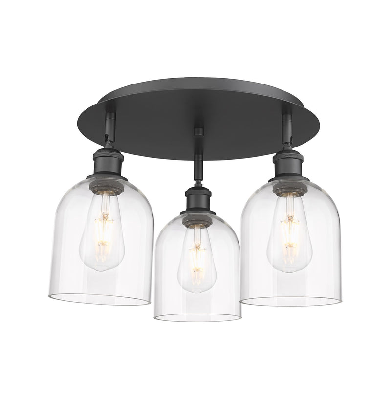 Innovations 516-3C-BK-G558-6CL Three Light Flush Mount, Matte Black