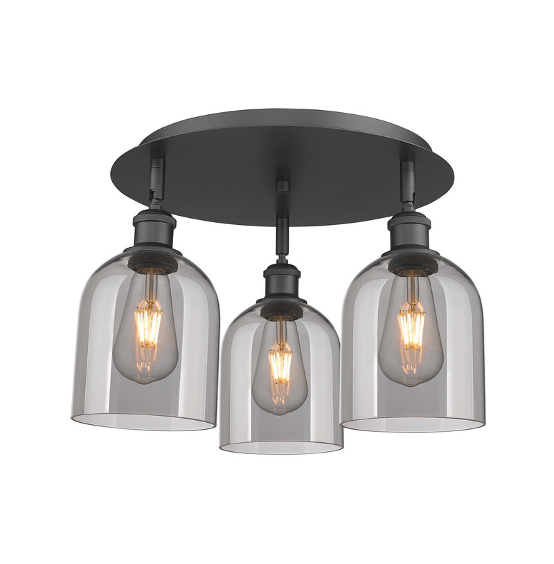 Innovations 516-3C-BK-G558-6SM Three Light Flush Mount, Matte Black