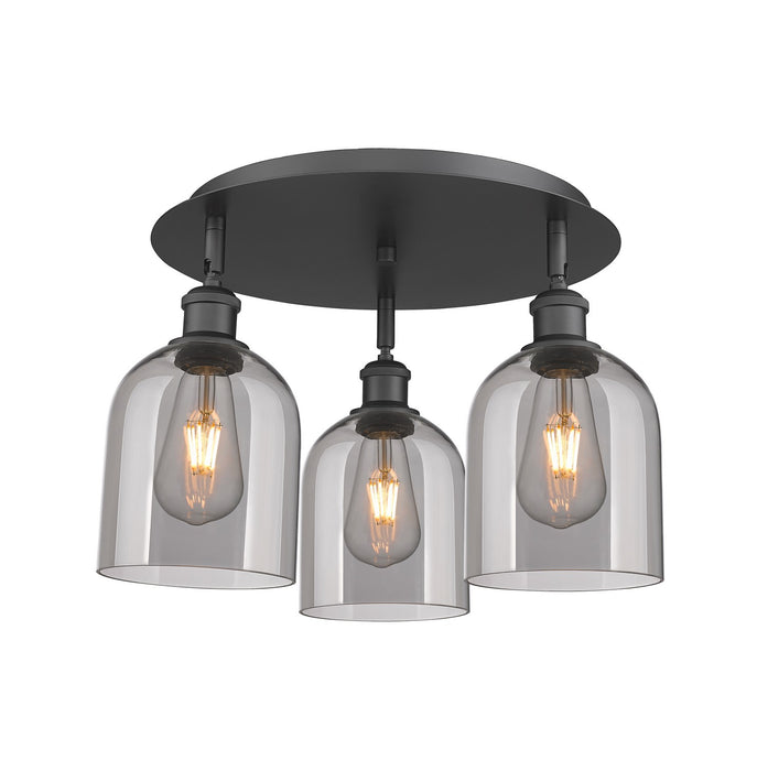 Innovations 516-3C-BK-G558-6SM Three Light Flush Mount, Matte Black