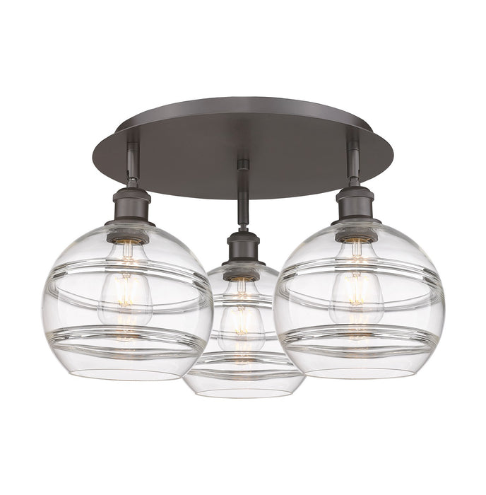 Innovations 516-3C-OB-G556-8CL Three Light Flush Mount, Oil Rubbed Bronze