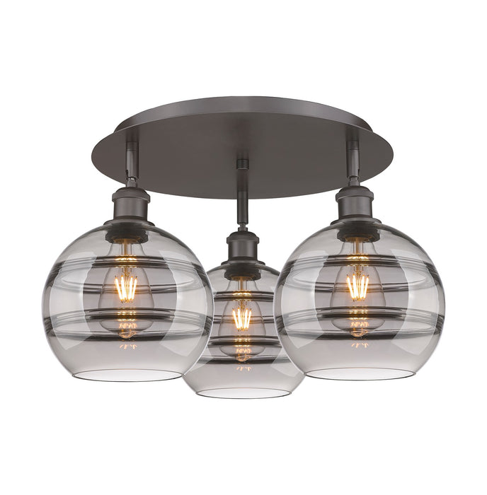 Innovations 516-3C-OB-G556-8SM Three Light Flush Mount, Oil Rubbed Bronze