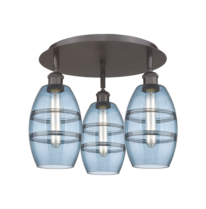 Innovations 516-3C-OB-G557-6BL Three Light Flush Mount, Oil Rubbed Bronze