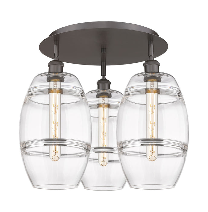 Innovations 516-3C-OB-G557-8CL Three Light Flush Mount, Oil Rubbed Bronze