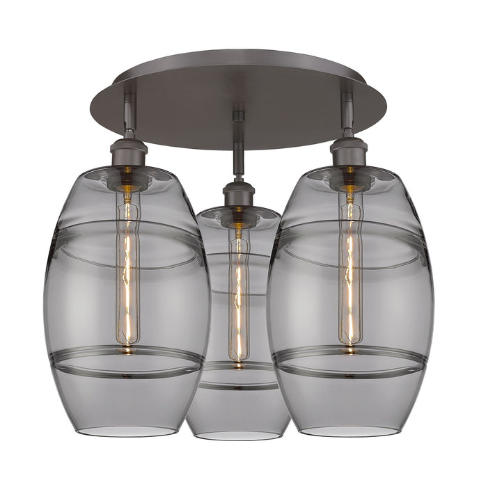 Innovations 516-3C-OB-G557-8SM Three Light Flush Mount, Oil Rubbed Bronze