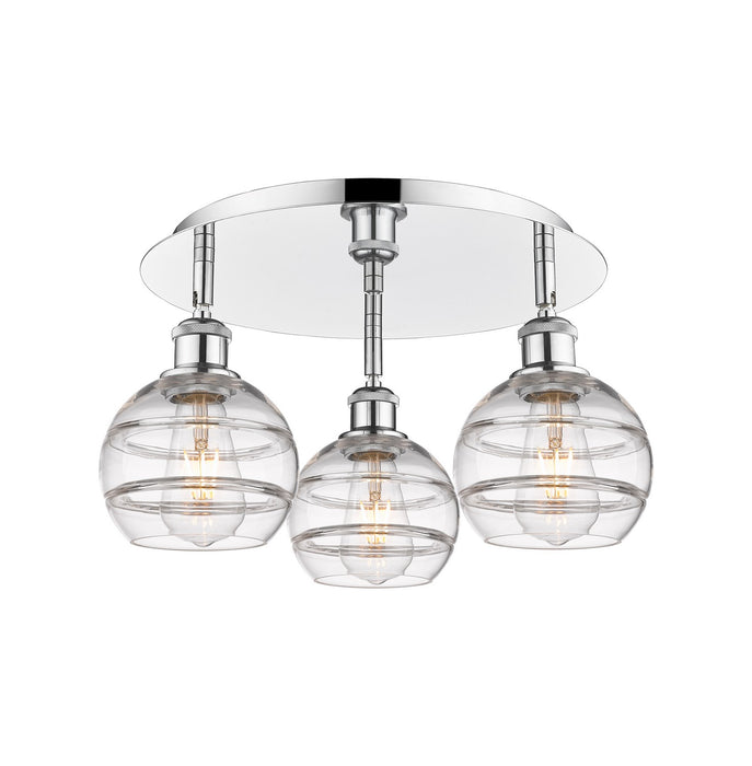 Innovations 516-3C-PC-G556-6CL Three Light Flush Mount, Polished Chrome