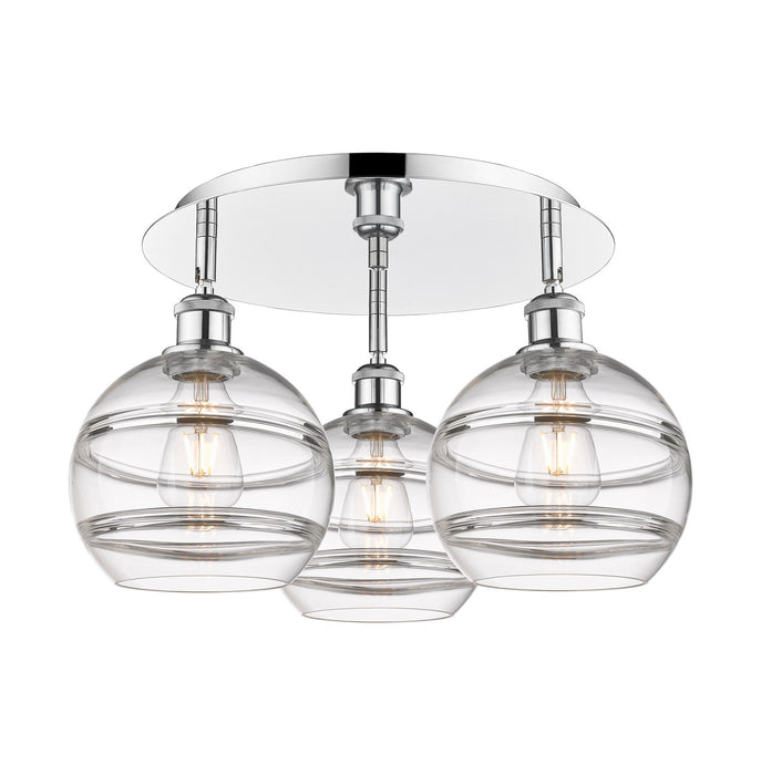 Innovations 516-3C-PC-G556-8CL Three Light Flush Mount, Polished Chrome