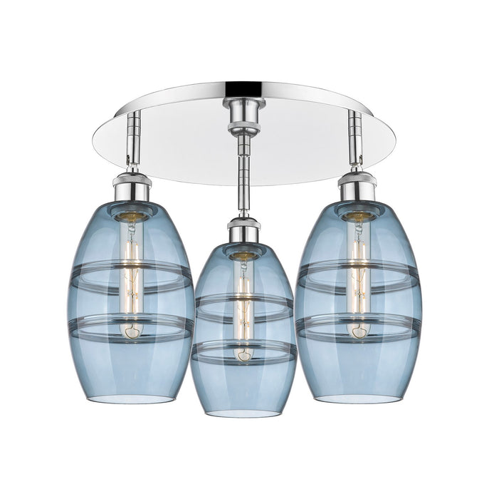 Innovations 516-3C-PC-G557-6BL Three Light Flush Mount, Polished Chrome
