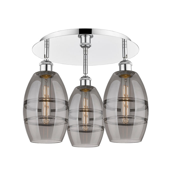 Innovations 516-3C-PC-G557-6SM Three Light Flush Mount, Polished Chrome